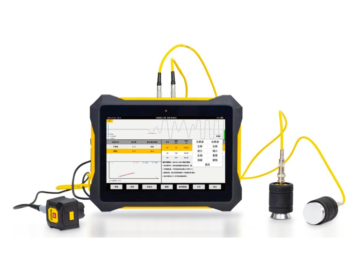 HC-U91 concrete ultrasonic tester untuk pengujian UPV beton dan inspeksi retak