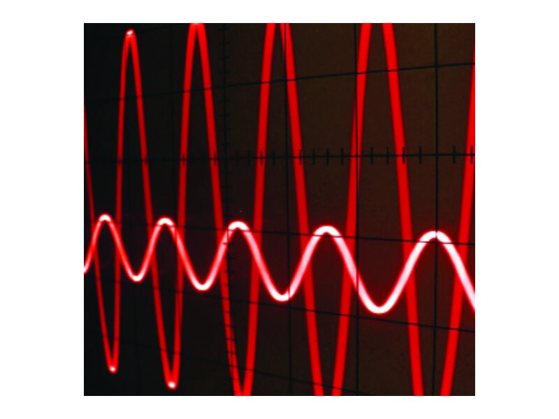 Contoh waveform toneburst ultrasonik dari sistem Innerspec temate PXI