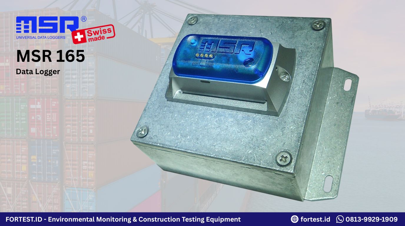 MSR 165 shock dan vibration data logger pada protective metal housing