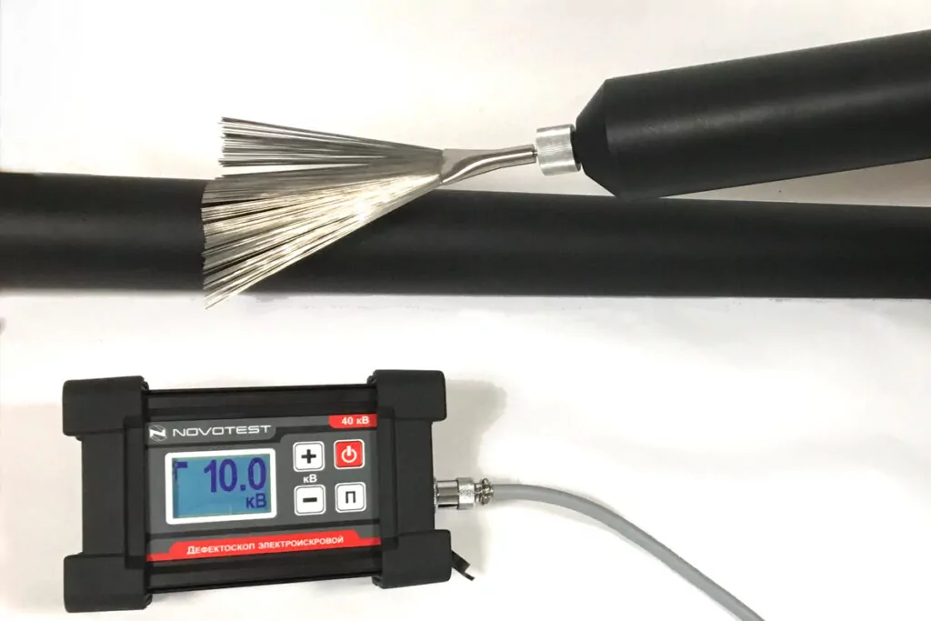 NOVOTEST SPARK-1 pulse holiday detector dengan electronic unit dan brush electrode untuk inspeksi coating