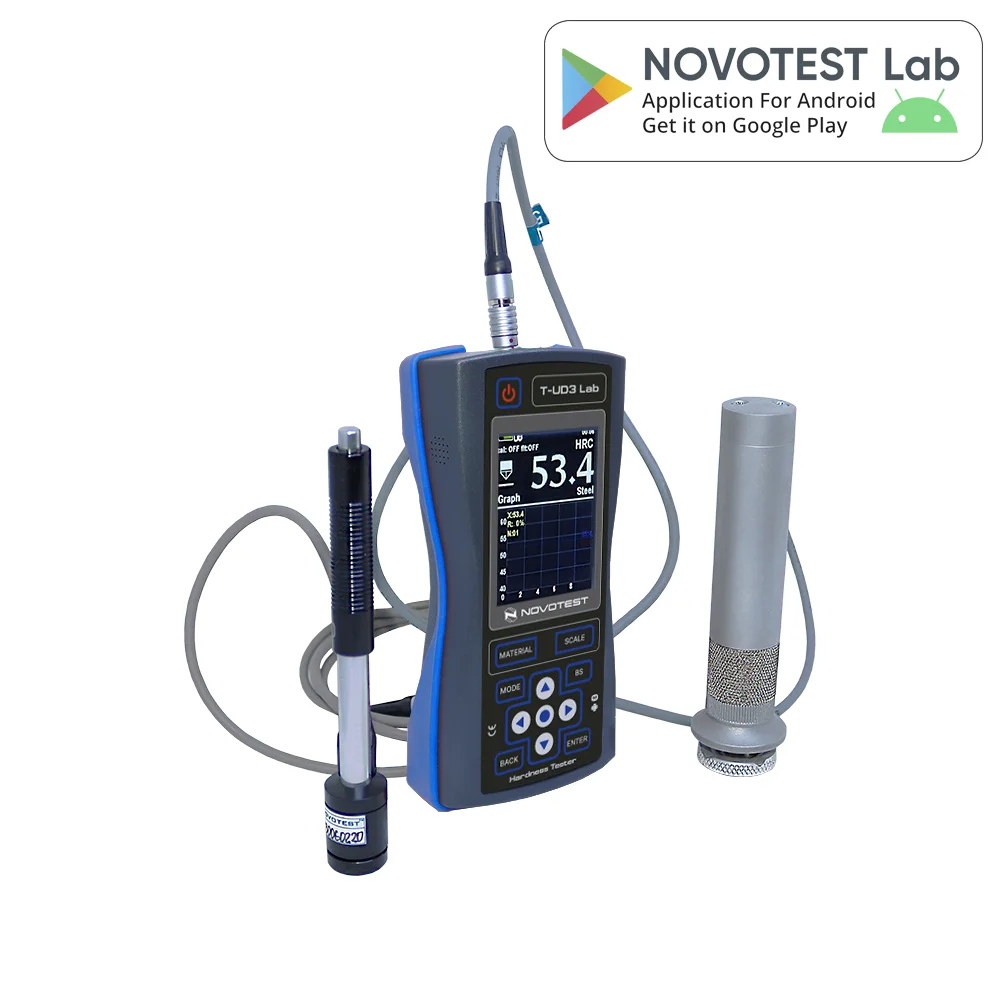 NOVOTEST T-UD3 portable hardness tester dengan dua probe pengukuran UCI dan Leeb