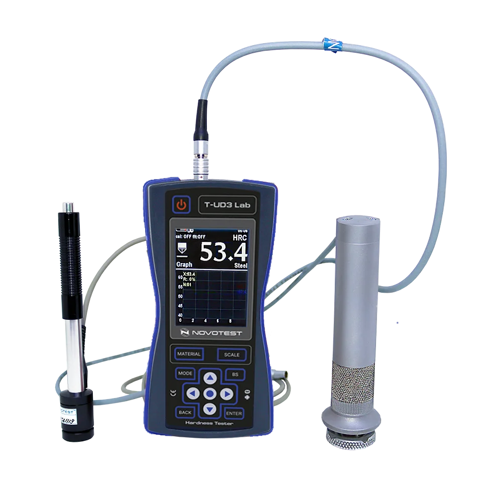 Portable hardness tester NOVOTEST dengan probe UCI dan Leeb untuk pengujian kekerasan logam